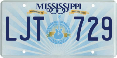 MS license plate LJT729