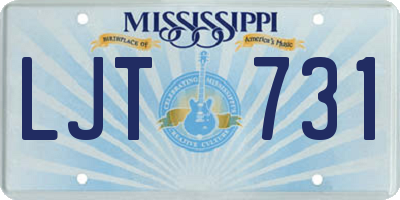 MS license plate LJT731