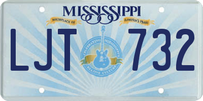 MS license plate LJT732