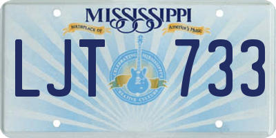 MS license plate LJT733