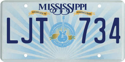 MS license plate LJT734