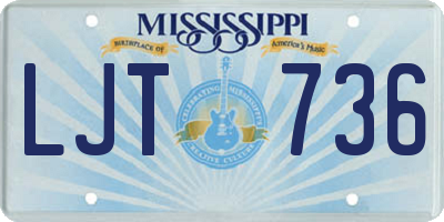 MS license plate LJT736