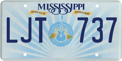 MS license plate LJT737