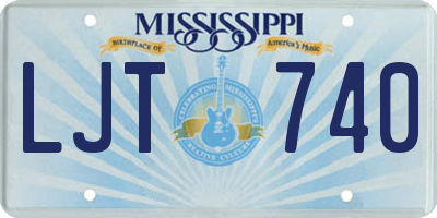 MS license plate LJT740