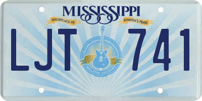MS license plate LJT741