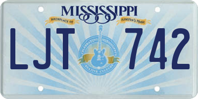 MS license plate LJT742