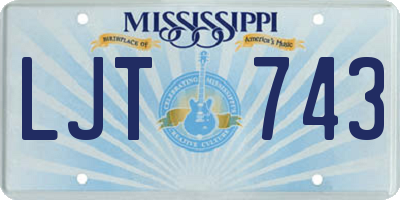 MS license plate LJT743