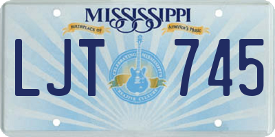 MS license plate LJT745