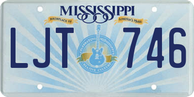 MS license plate LJT746