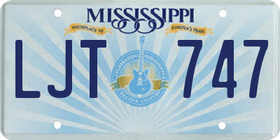 MS license plate LJT747