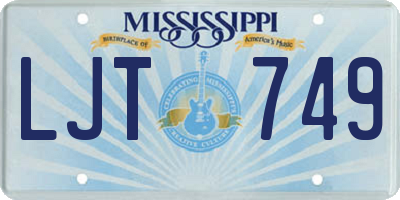 MS license plate LJT749