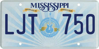 MS license plate LJT750