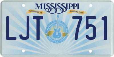 MS license plate LJT751