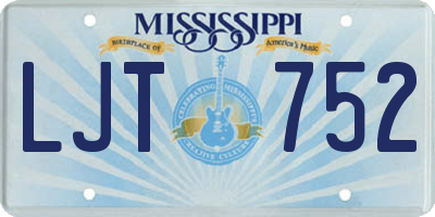 MS license plate LJT752