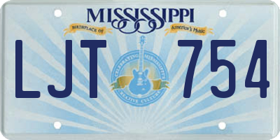 MS license plate LJT754