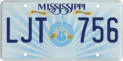 MS license plate LJT756