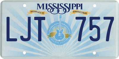 MS license plate LJT757