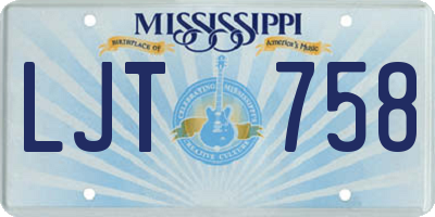 MS license plate LJT758