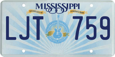 MS license plate LJT759