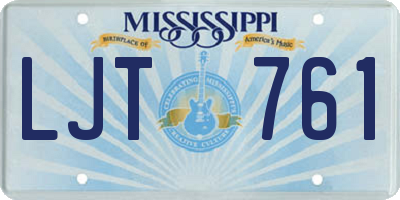 MS license plate LJT761