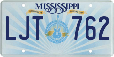 MS license plate LJT762