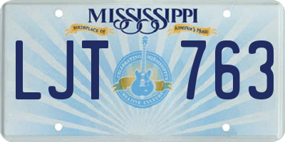 MS license plate LJT763