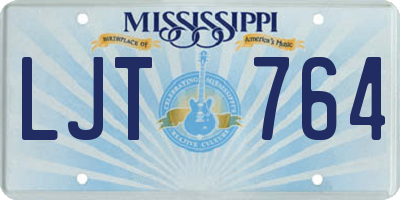 MS license plate LJT764