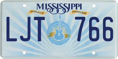 MS license plate LJT766