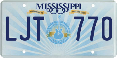 MS license plate LJT770