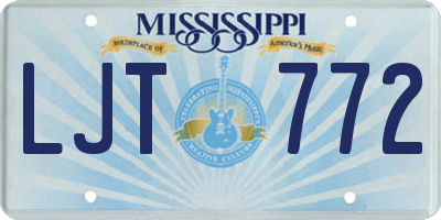MS license plate LJT772