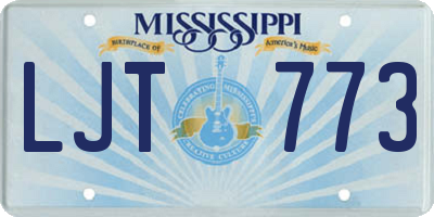 MS license plate LJT773
