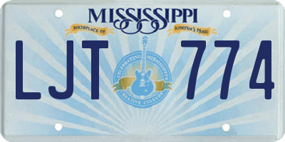 MS license plate LJT774