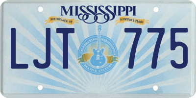 MS license plate LJT775