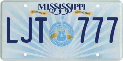 MS license plate LJT777