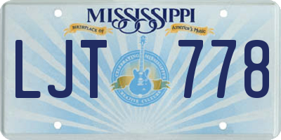 MS license plate LJT778