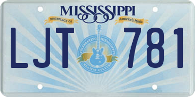 MS license plate LJT781