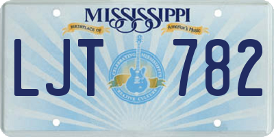 MS license plate LJT782