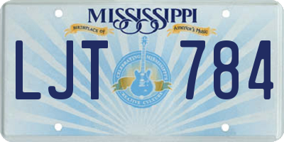 MS license plate LJT784