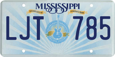 MS license plate LJT785