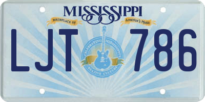 MS license plate LJT786
