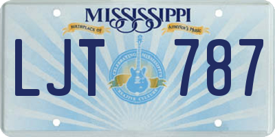 MS license plate LJT787