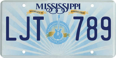 MS license plate LJT789