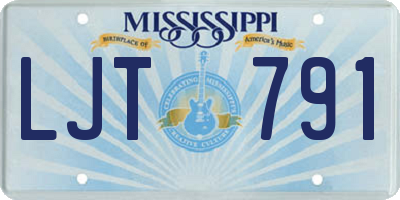 MS license plate LJT791
