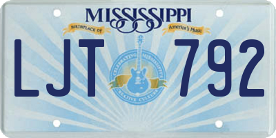 MS license plate LJT792