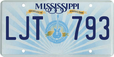 MS license plate LJT793