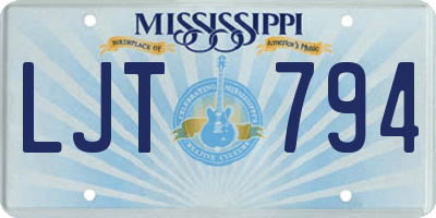 MS license plate LJT794