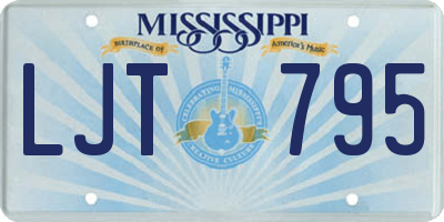 MS license plate LJT795