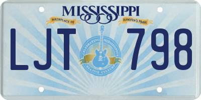 MS license plate LJT798