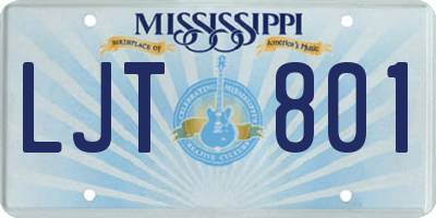 MS license plate LJT801