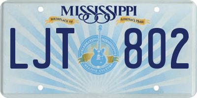 MS license plate LJT802